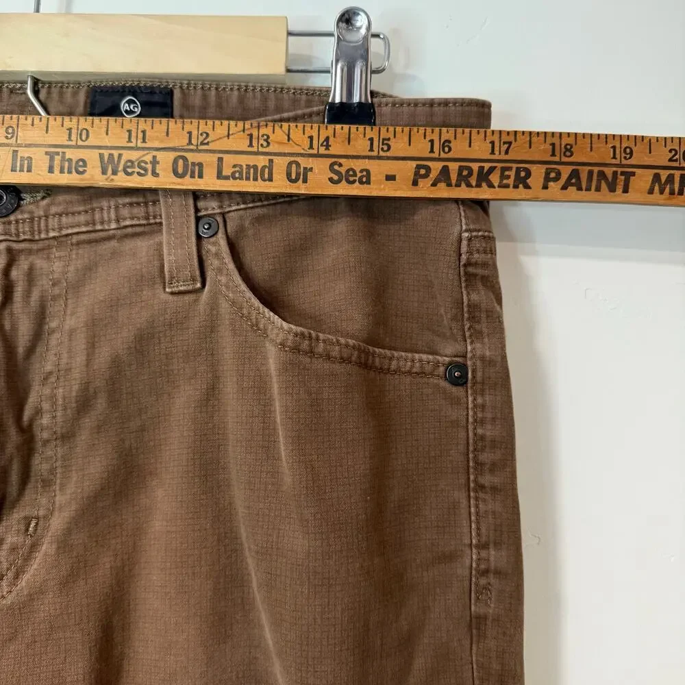 AG Adriano Goldshmied Men's The Everett Slim‎ Straight Pant Chino Brown 33 x 34